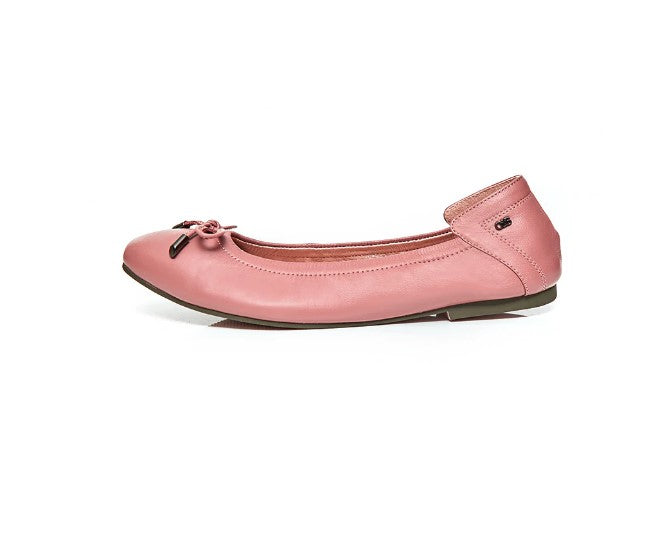 O&B Rose Tea Lambskin Leather Flat Shoes Audrey